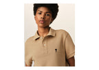 Ami Paris Ami De Coeur Cotton Polo Mastic Beige/Black (W)