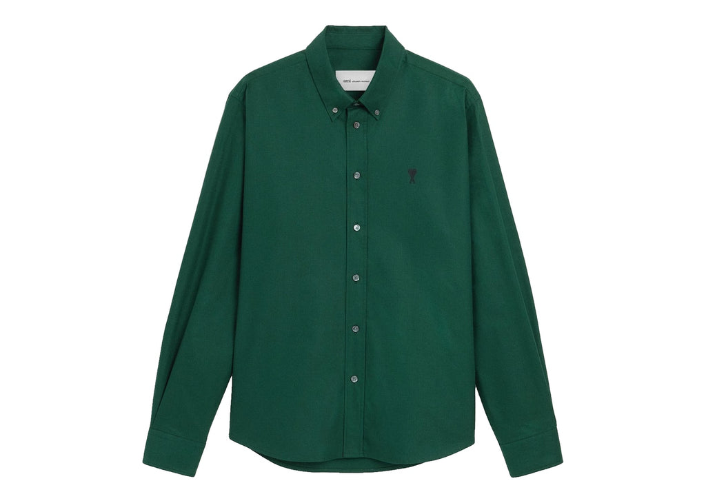 Ami Paris Ami De Coeur Cotton Shirt Bottle Green