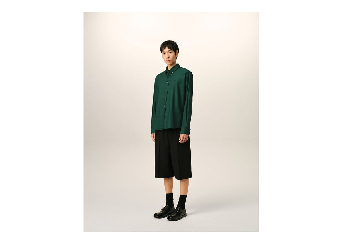 Ami Paris Ami De Coeur Cotton Shirt Bottle Green