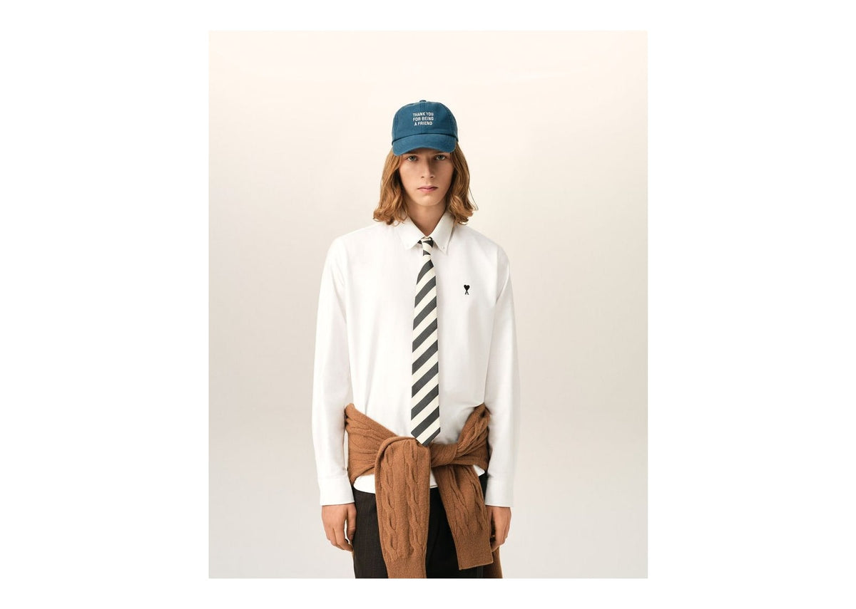 Ami Paris Ami De Coeur Cotton Shirt Natural White