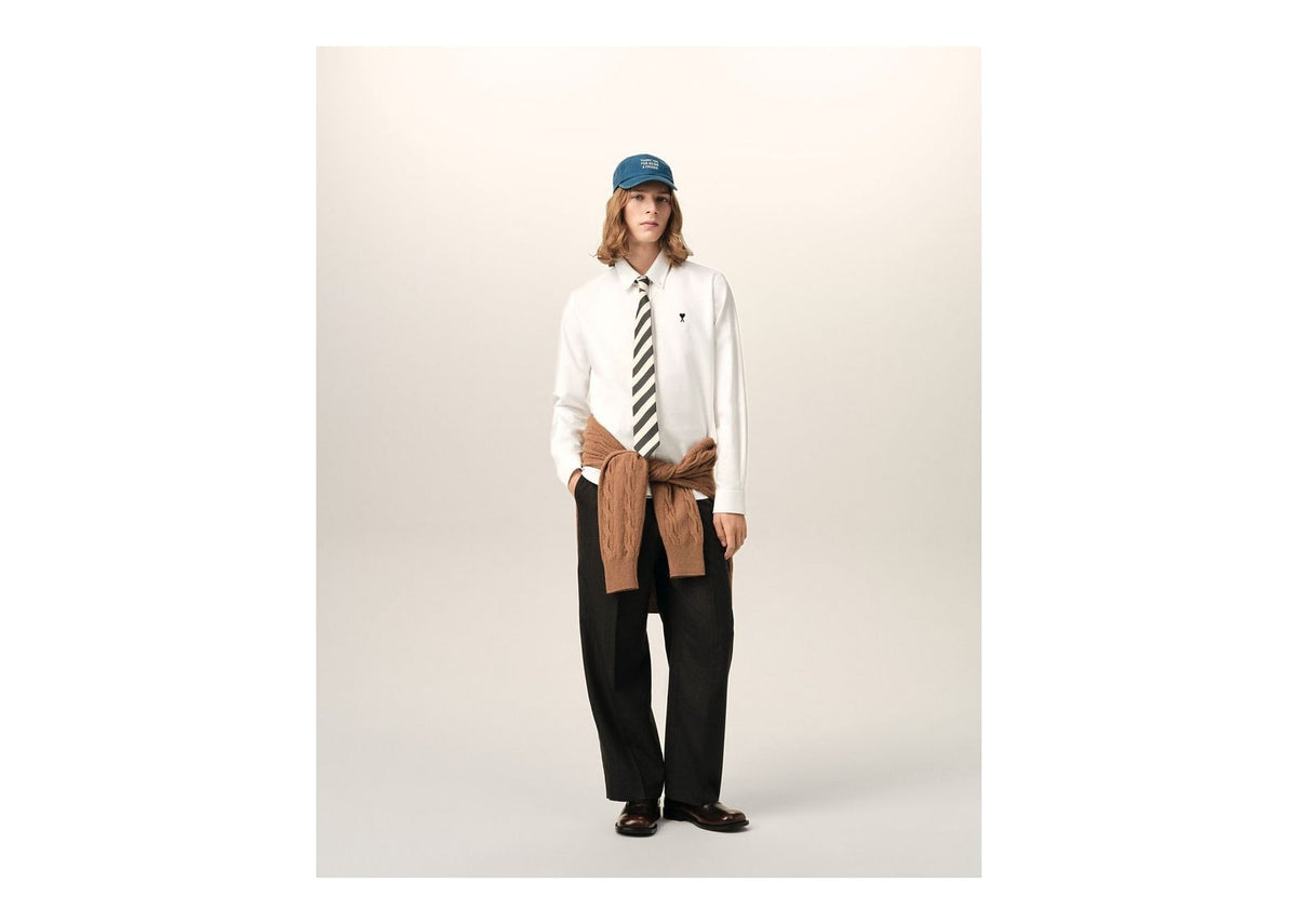 Ami Paris Ami De Coeur Cotton Shirt Natural White