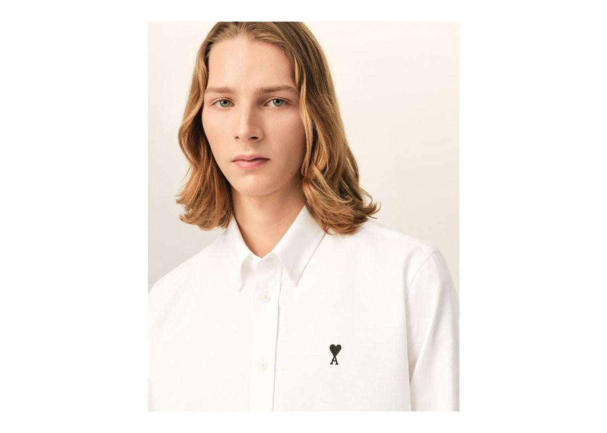 Ami Paris Ami De Coeur Cotton Shirt Natural White