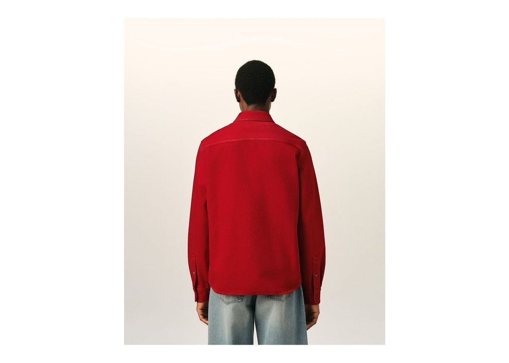 Ami Paris Ami De Coeur Cotton Shirt Ruby Red