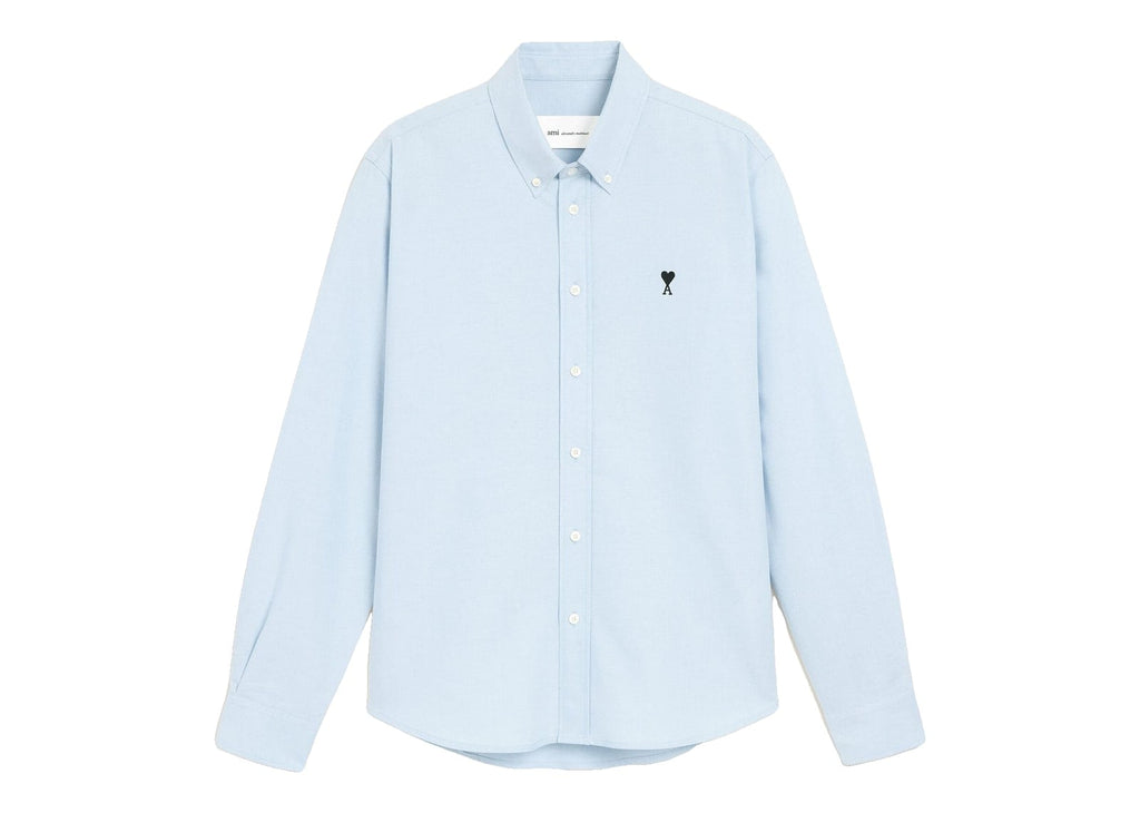 Ami Paris Ami De Coeur Cotton Shirt Sky Blue