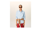 Ami Paris Ami De Coeur Cotton Shirt Sky Blue