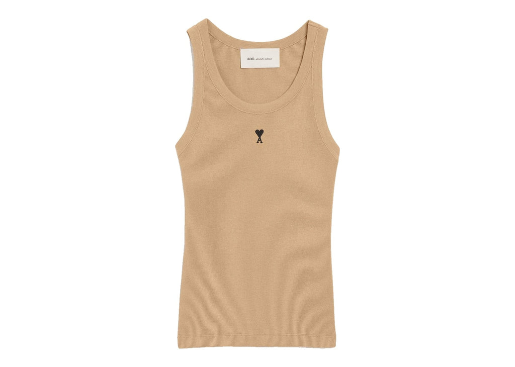 Ami Paris Ami De Coeur Cotton Tank Top Mastic Beige/Black (W)