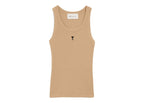 Ami Paris Ami De Coeur Cotton Tank Top Mastic Beige/Black (W)