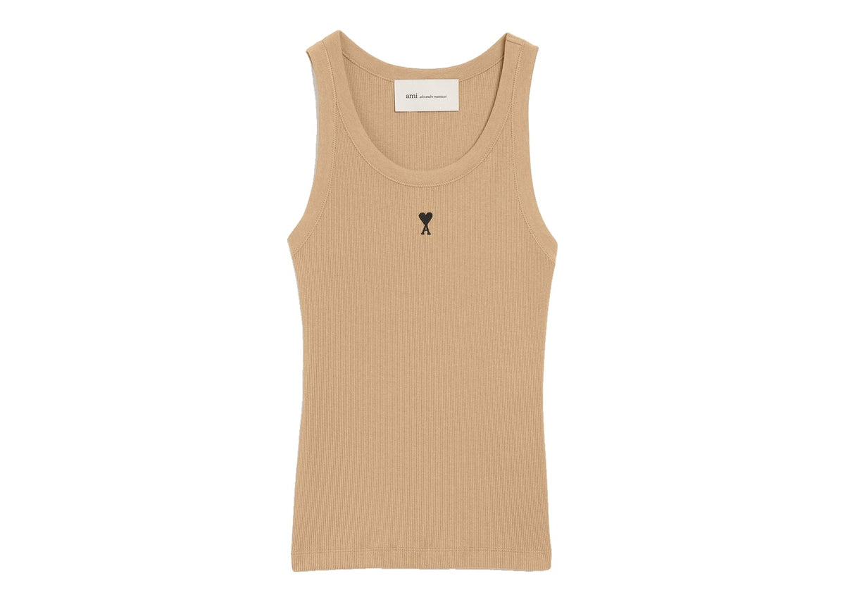 Ami Paris Ami De Coeur Cotton Tank Top Mastic Beige/Black (W)