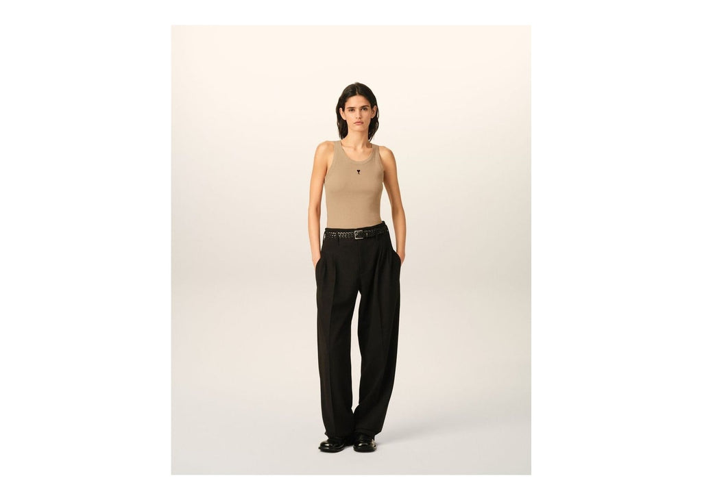 Ami Paris Ami De Coeur Cotton Tank Top Mastic Beige/Black (W)