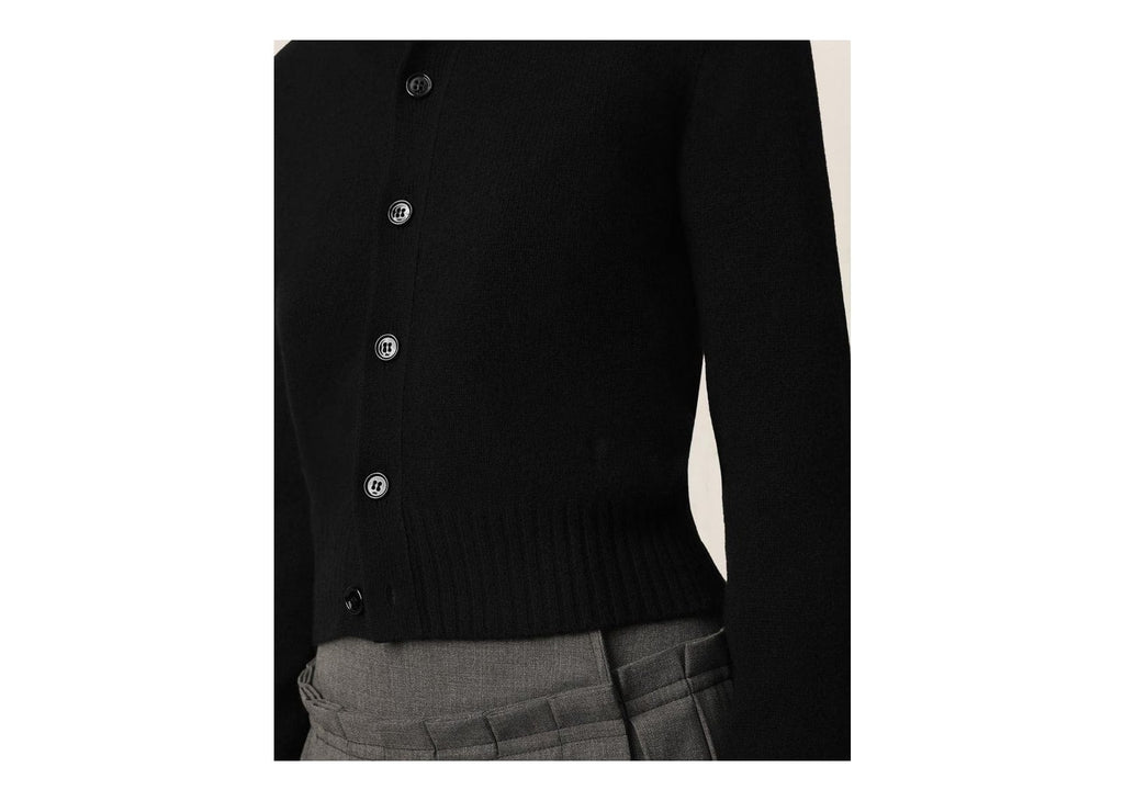 Ami Paris Ami De Coeur Crewneck Cashmere Cardigan Black (W)