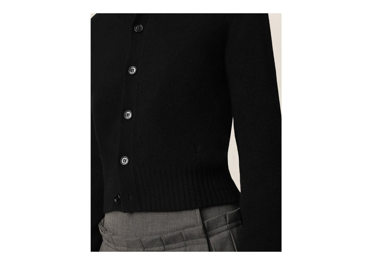 Ami Paris Ami De Coeur Crewneck Cashmere Cardigan Black (W)