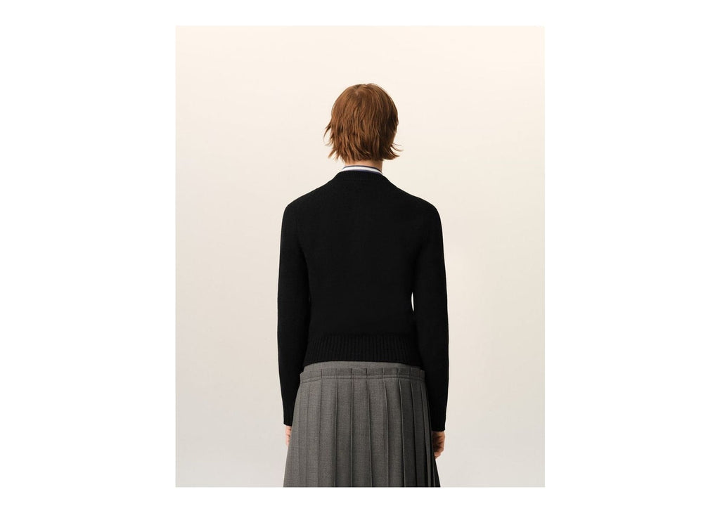 Ami Paris Ami De Coeur Crewneck Cashmere Cardigan Black (W)