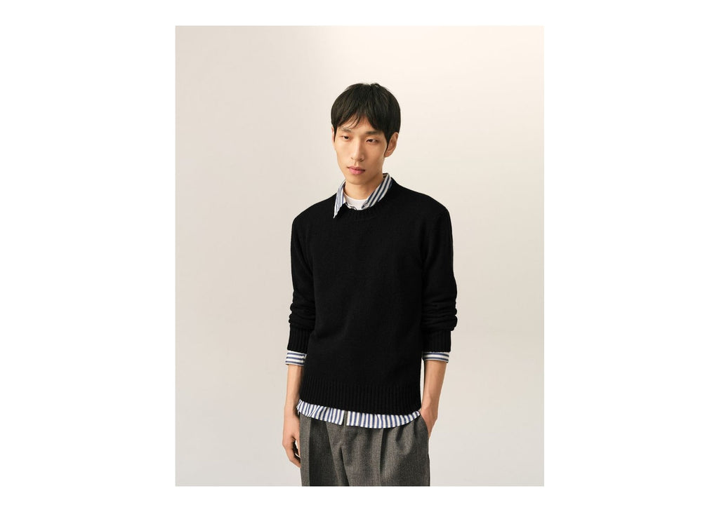 Ami Paris Ami De Coeur Crewneck Cashmere Sweater Black