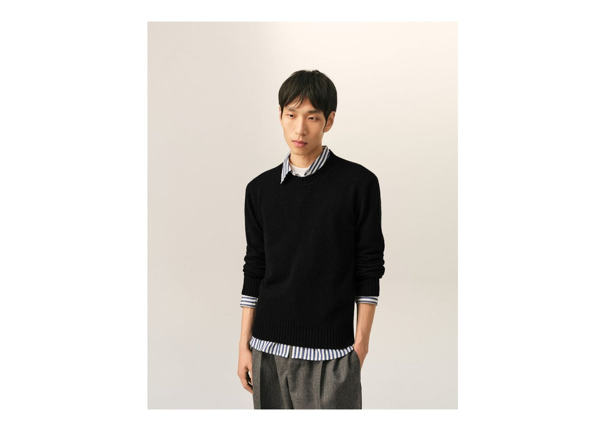 Ami Paris Ami De Coeur Crewneck Cashmere Sweater Black