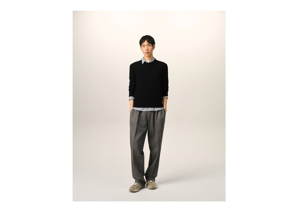 Ami Paris Ami De Coeur Crewneck Cashmere Sweater Black