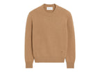 Ami Paris Ami De Coeur Crewneck Cashmere Sweater Camel