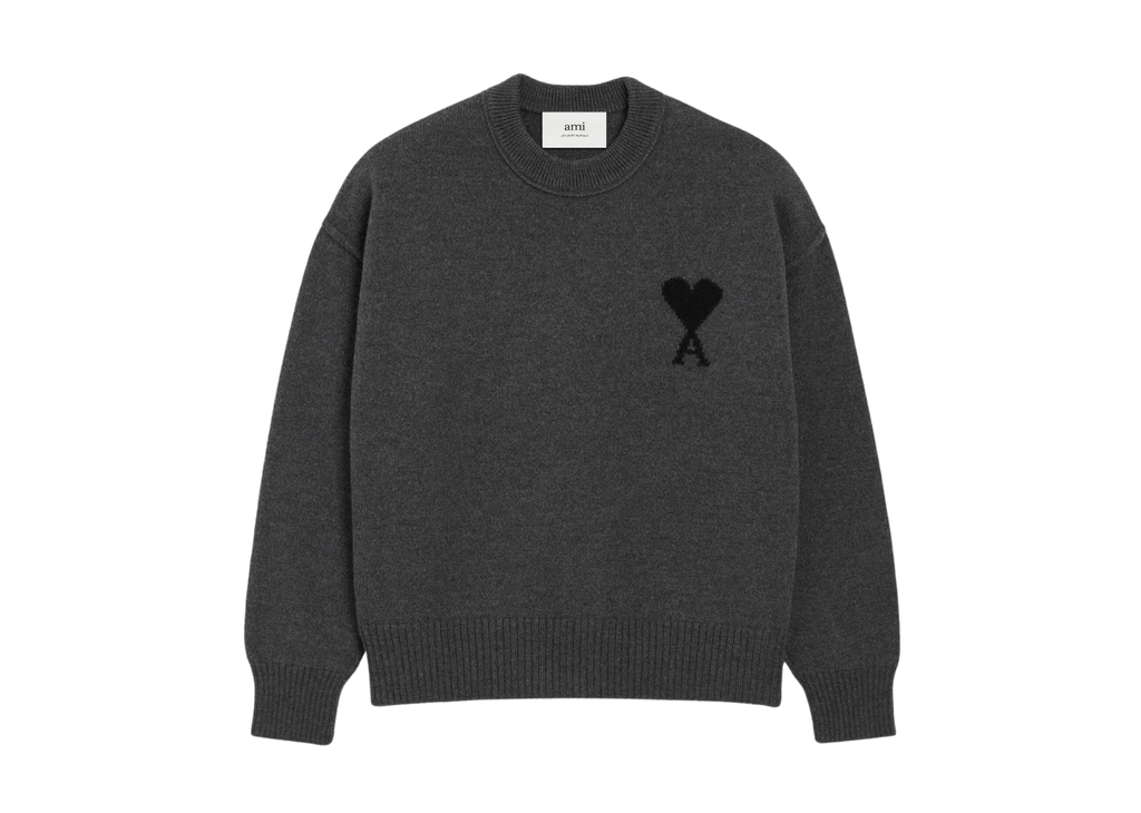 Ami Paris Ami De Coeur Crewneck Sweater Grey