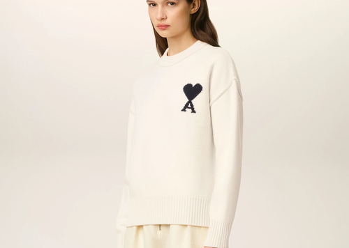Ami Paris Ami De Coeur Crewneck Sweater White