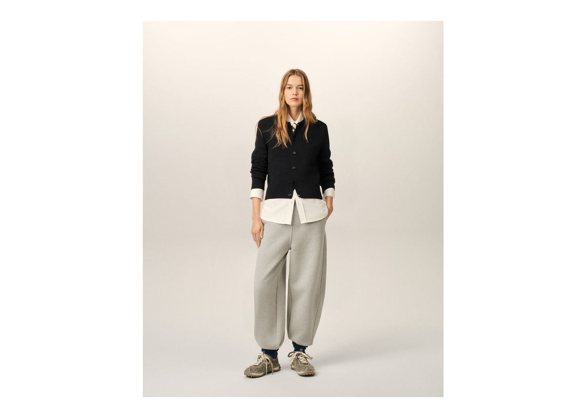 Ami Paris Ami De Coeur Crewneck Wool Cardigan Black/Black (W)
