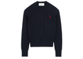 Ami Paris Ami De Coeur Crewneck Wool Cardigan Blue