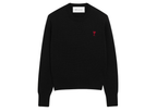 Ami Paris Ami De Coeur Crewneck Wool Sweater Black