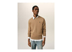 Ami Paris Ami De Coeur Crewneck Wool Sweater Camel Chine/Black