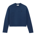 Ami Paris Ami De Coeur Cropped Sweatshirt Blue