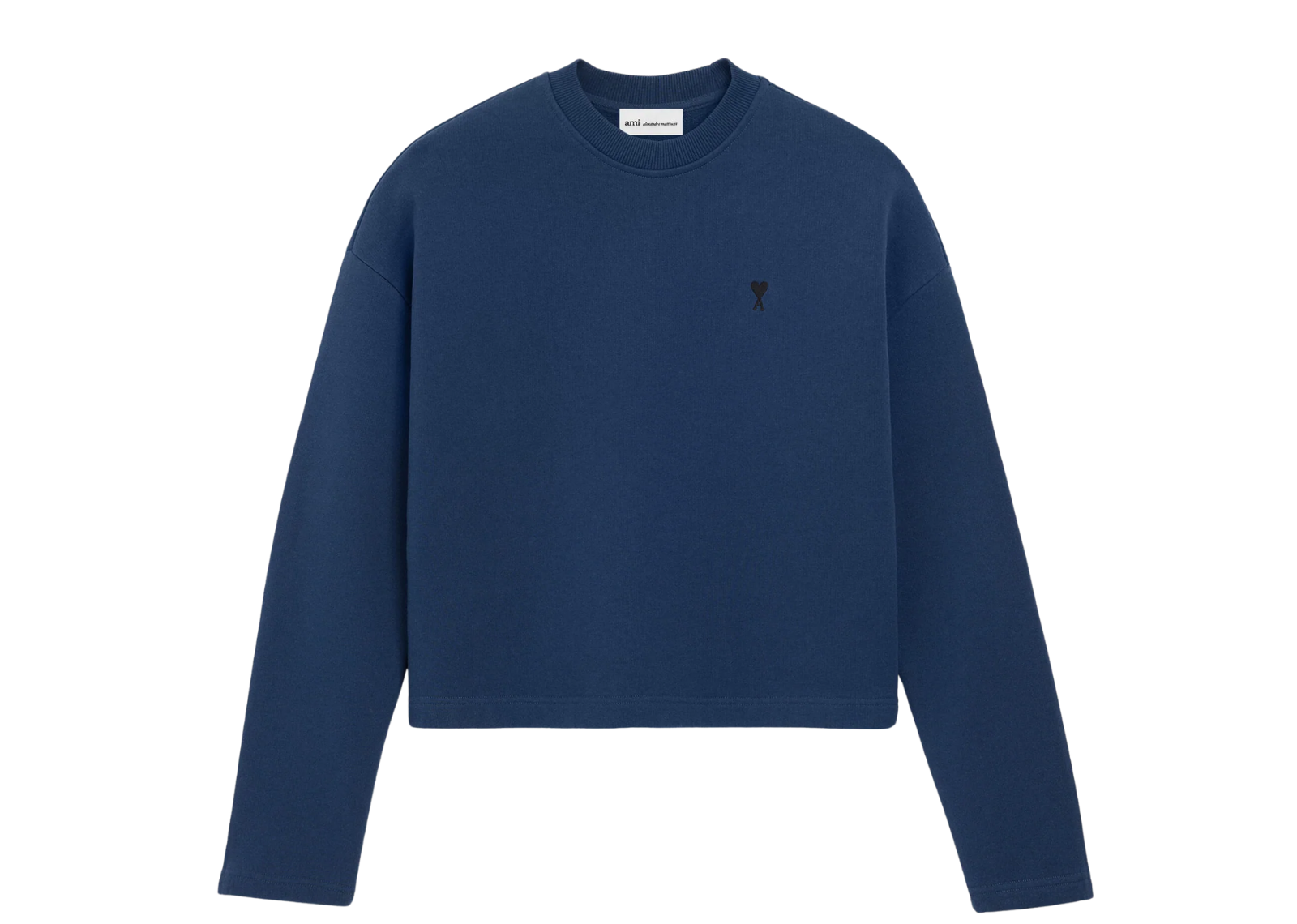 Ami Paris Ami De Coeur Cropped Sweatshirt Blue