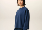 Ami Paris Ami De Coeur Cropped Sweatshirt Blue