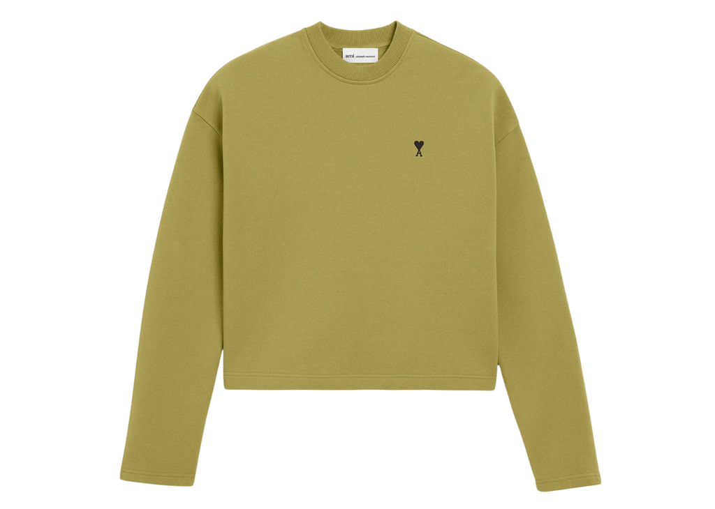 Ami Paris Ami De Coeur Cropped Sweatshirt Green