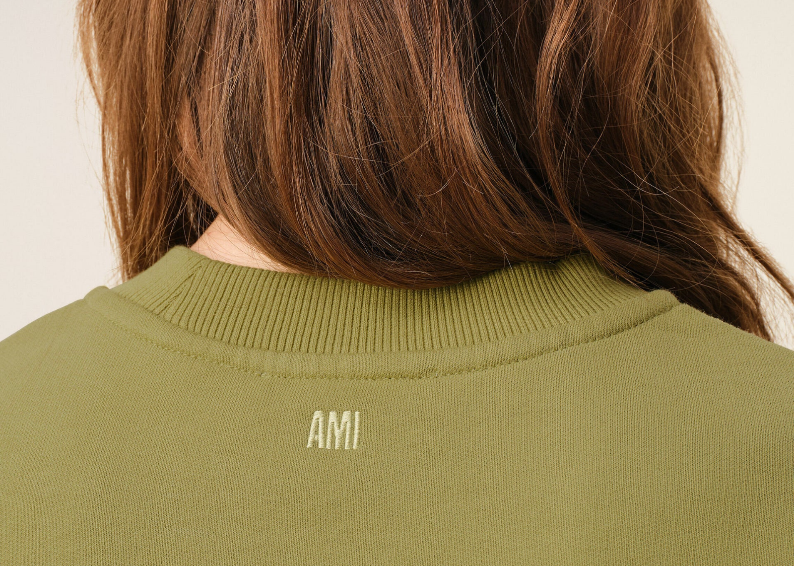 Ami Paris Ami De Coeur Cropped Sweatshirt Green