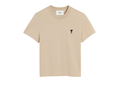 Ami Paris Ami De Coeur Cropped T-Shirt Beige