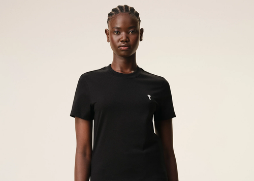 Ami Paris Ami De Coeur Cropped T-Shirt Black