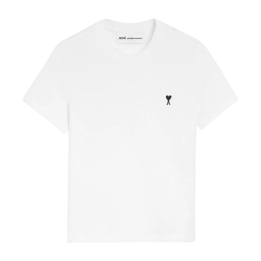 Ami Paris Ami De Coeur Cropped T-Shirt White