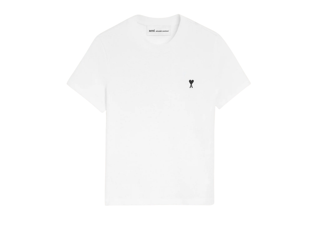 Ami Paris Ami De Coeur Cropped T-Shirt White