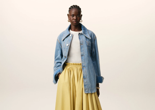 Ami Paris Ami De Coeur Denim Worker Overshirt Blue
