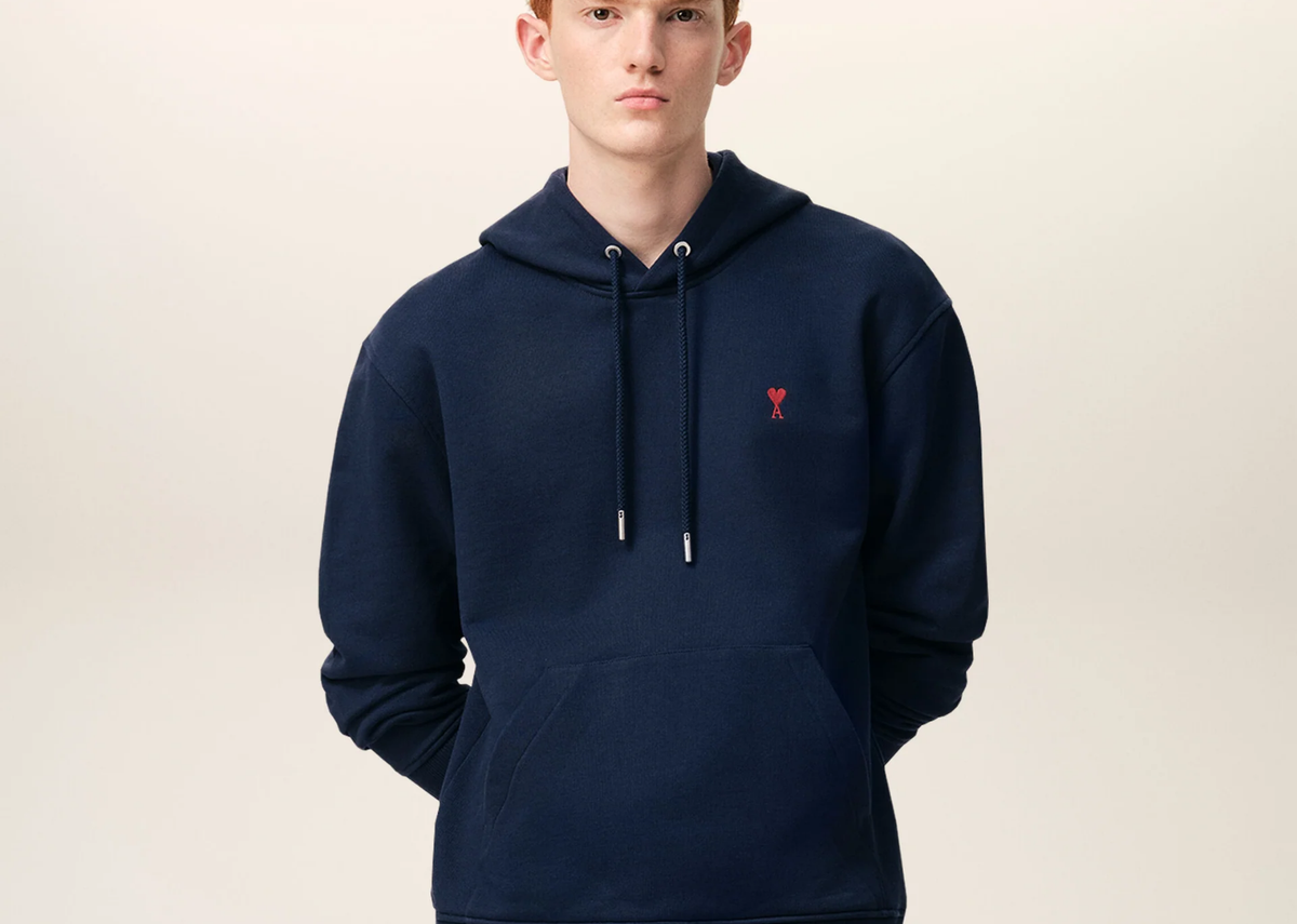 Ami Paris Ami De Coeur Hoodie Blue Red