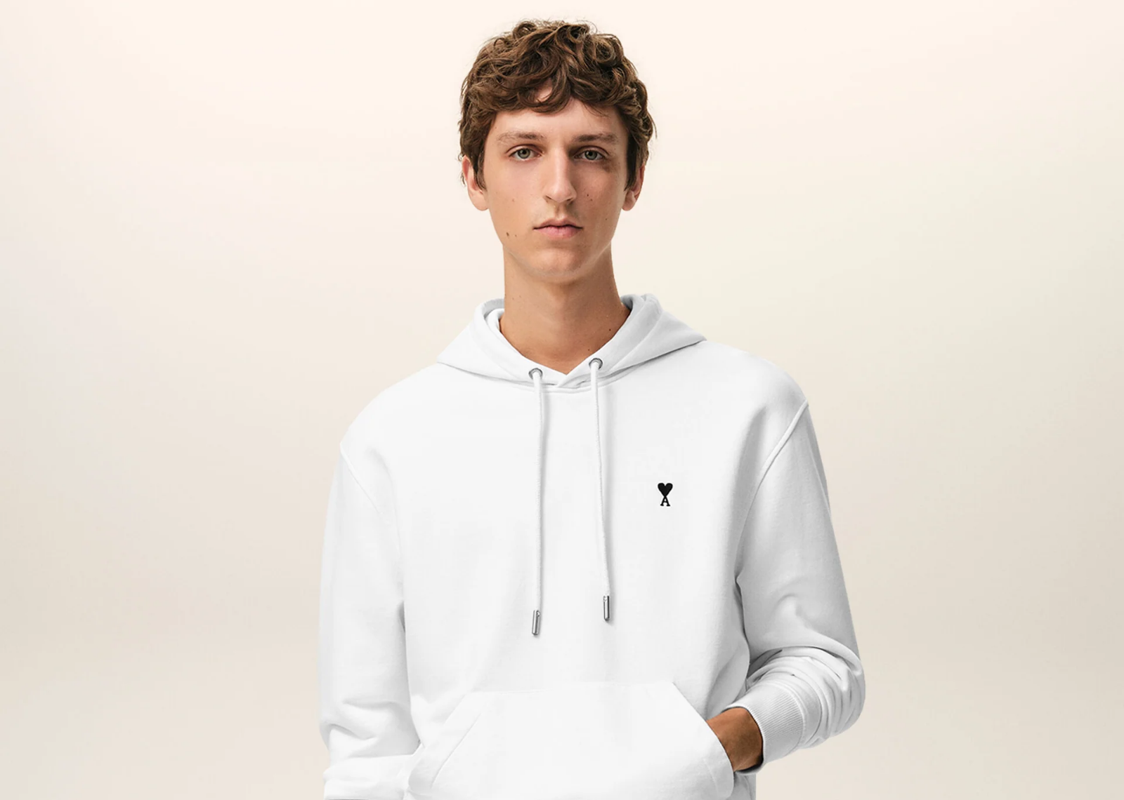 Ami Paris Ami De Coeur Hoodie White