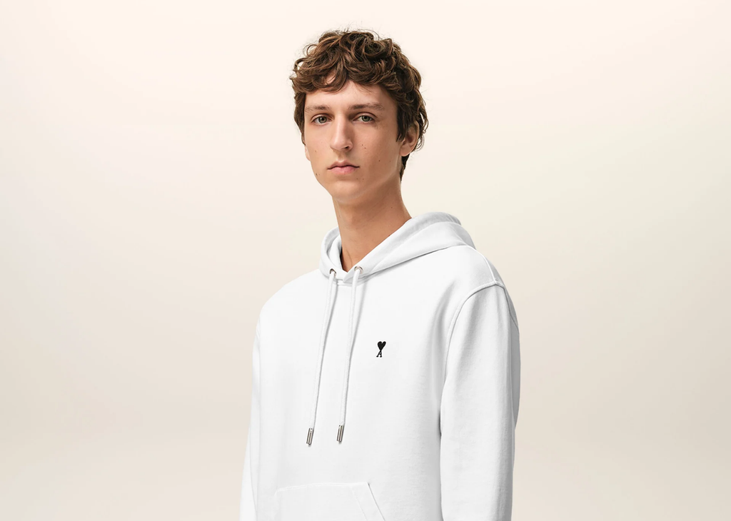 Ami Paris Ami De Coeur Hoodie White