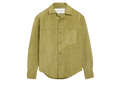 Ami Paris Ami De Coeur Leather Overshirt Green