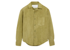 Ami Paris Ami De Coeur Leather Overshirt Green