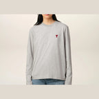 Ami Paris Ami De Coeur Long Sleeve T-Shirt Grey