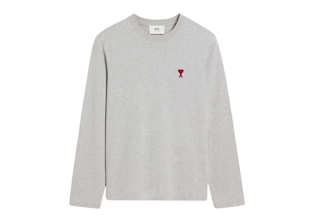 Ami Paris Ami De Coeur Long Sleeve T-Shirt Grey