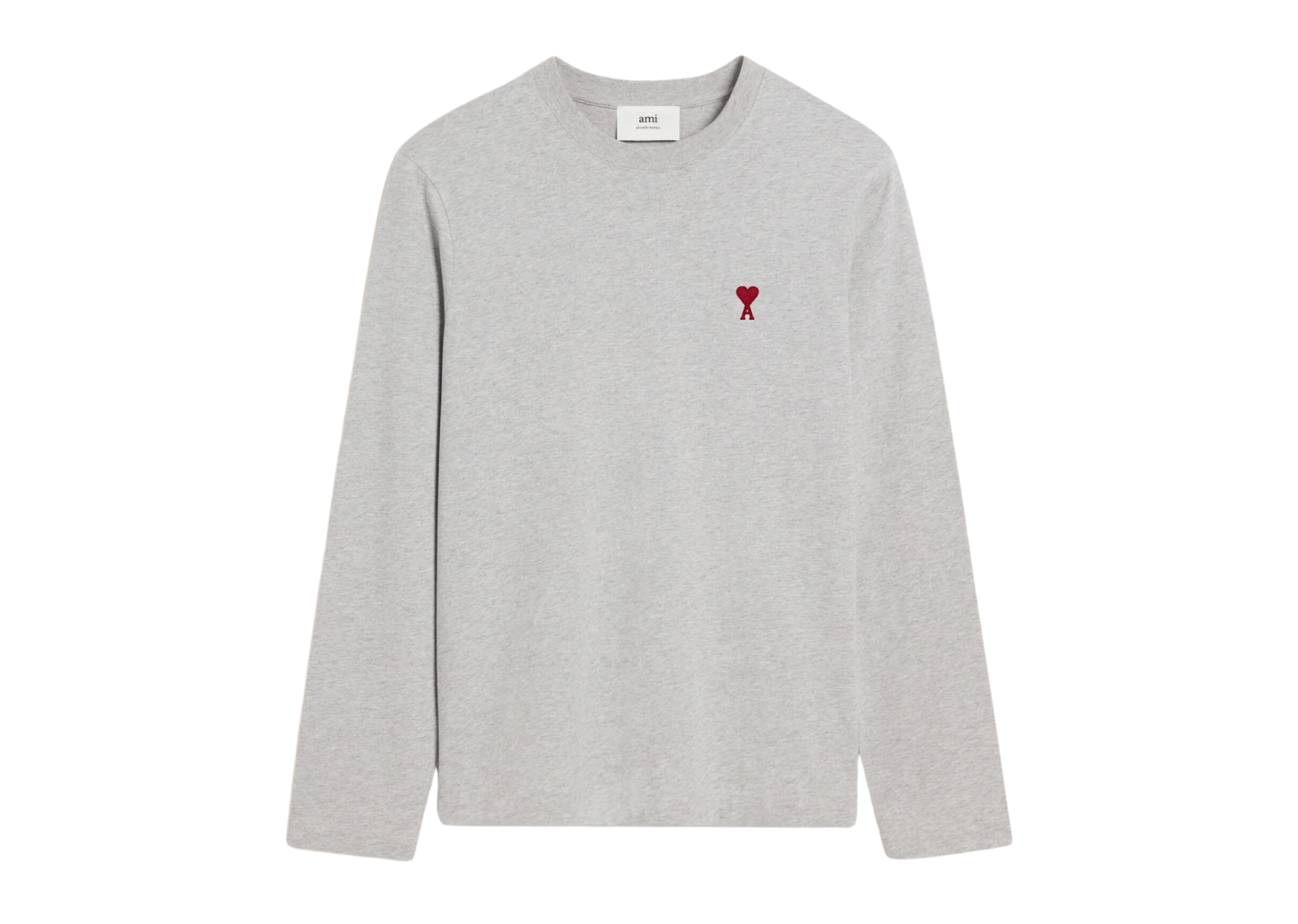 Ami Paris Ami De Coeur Long Sleeve T-Shirt Grey