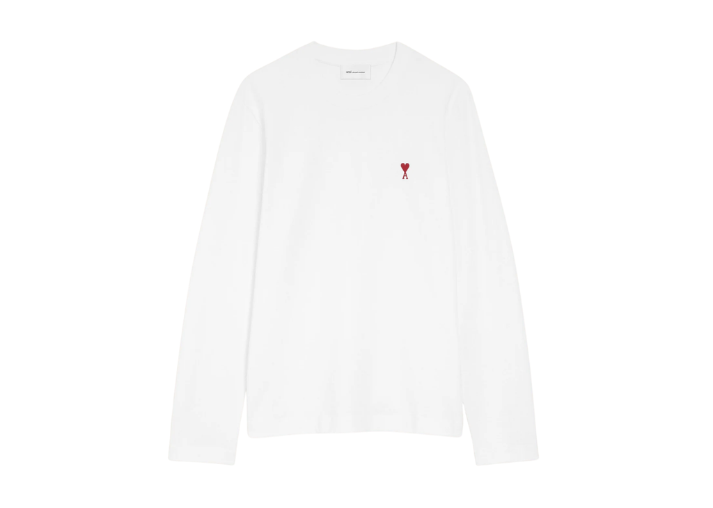 Ami Paris Ami De Coeur Long Sleeve T-Shirt White