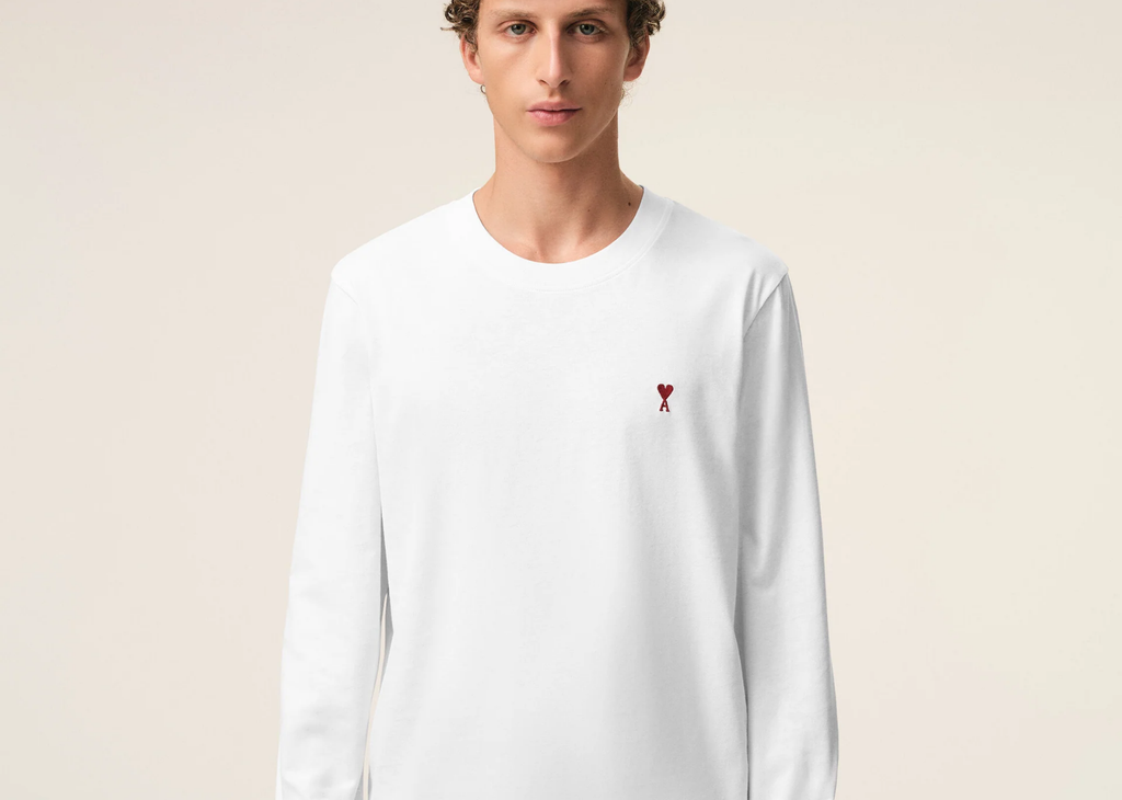 Ami Paris Ami De Coeur Long Sleeve T-Shirt White
