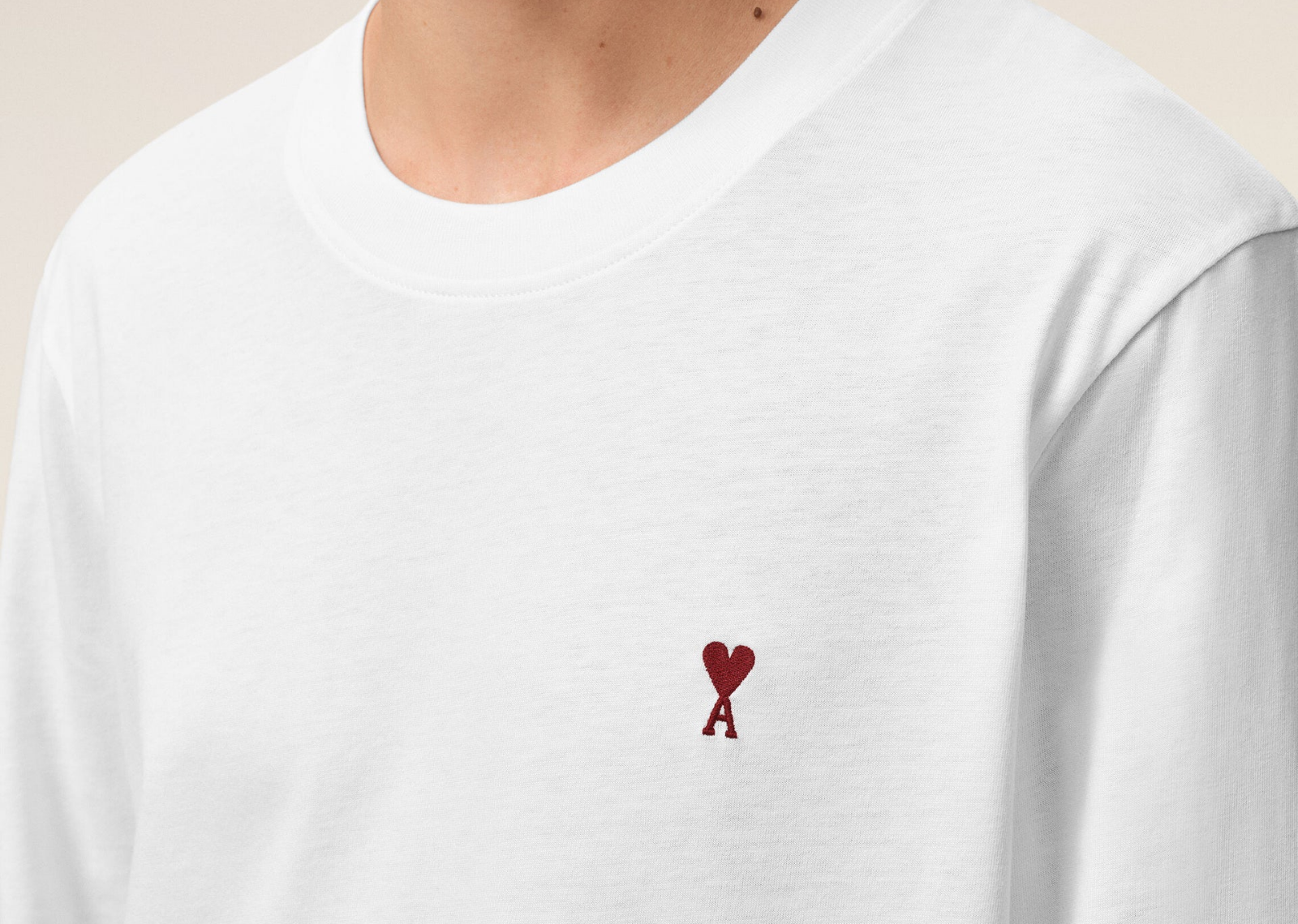 Ami Paris Ami De Coeur Long Sleeve T-Shirt White