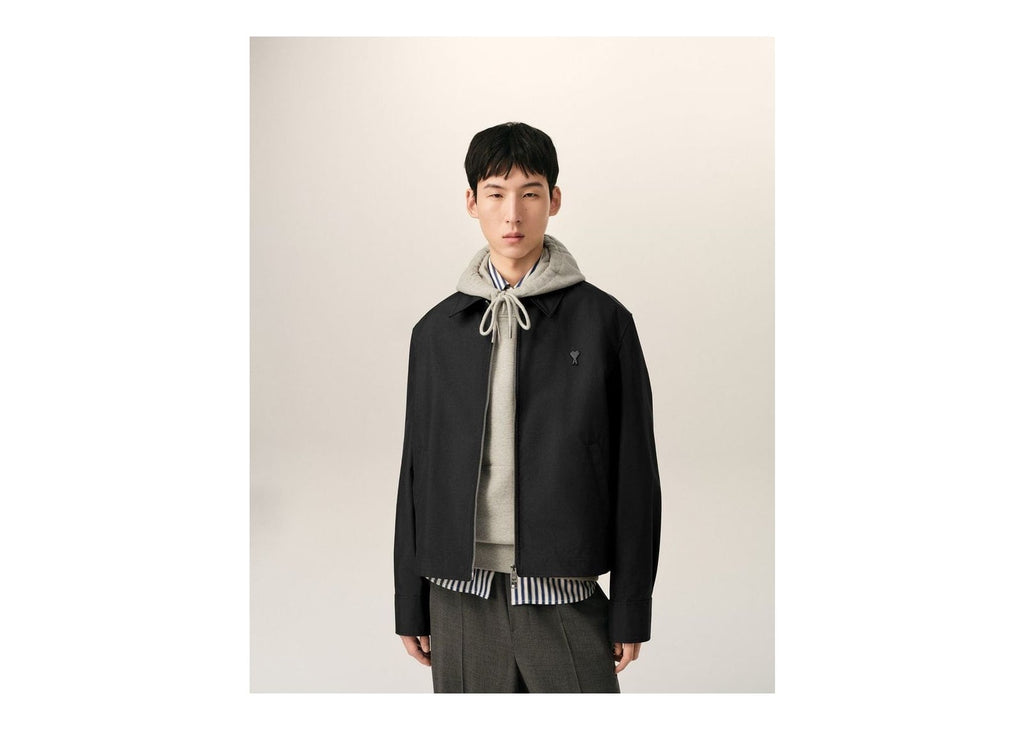 Ami Paris Ami De Coeur Nylon Jacket Black