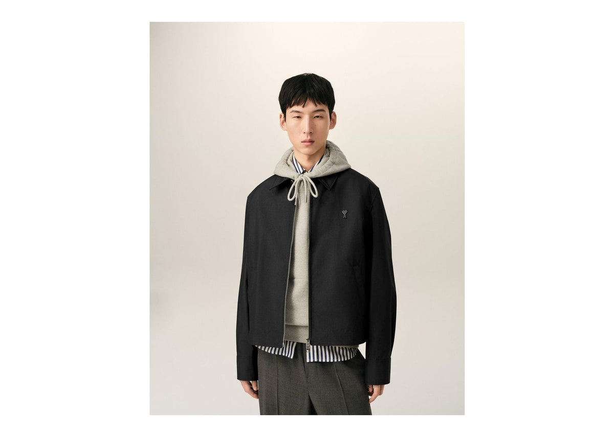 Ami Paris Ami De Coeur Nylon Jacket Black