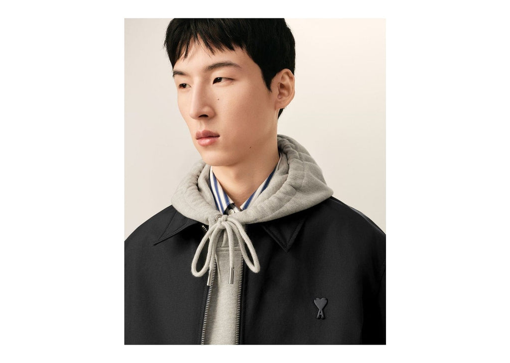 Ami Paris Ami De Coeur Nylon Jacket Black